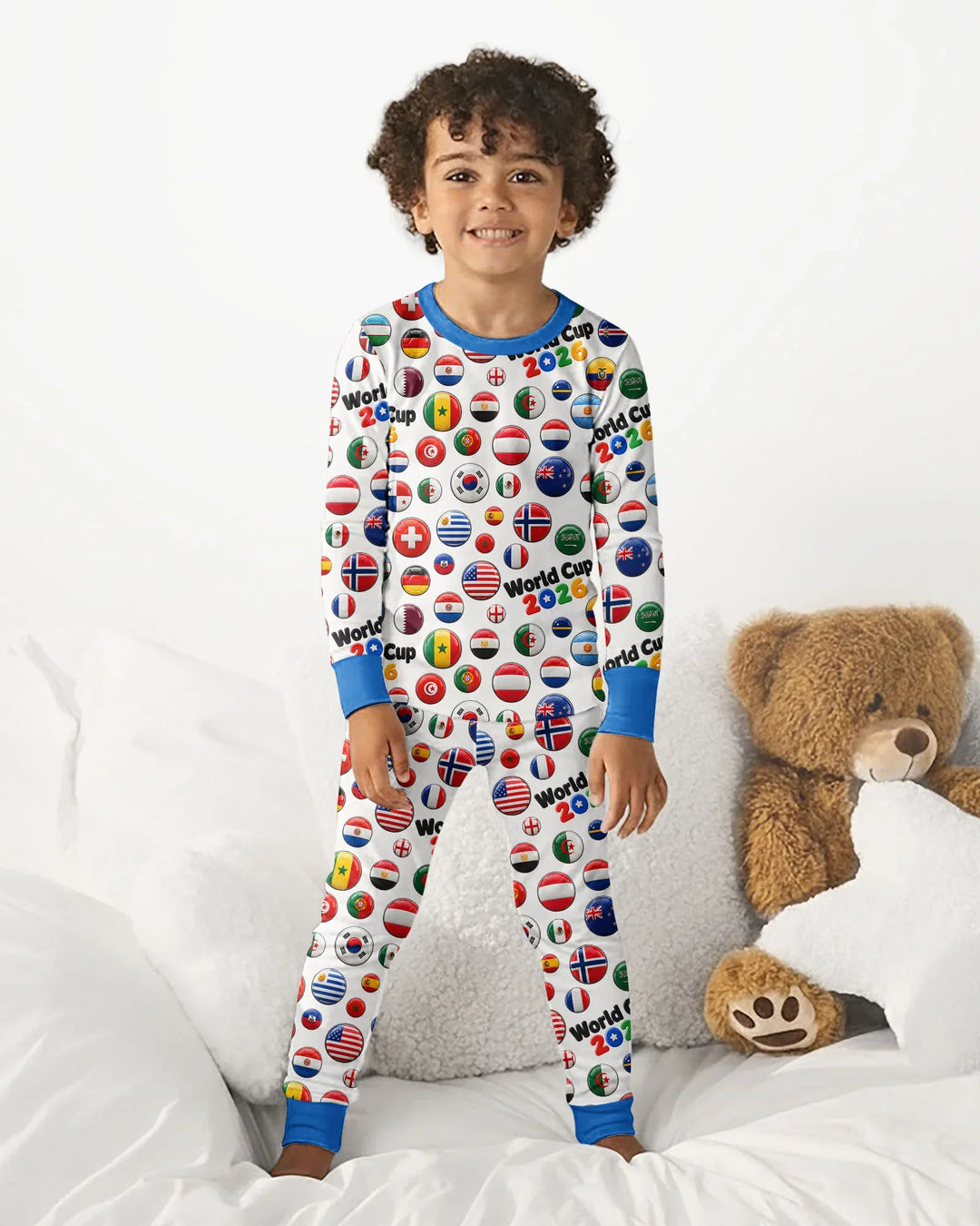 Zweiteiliges Langarm-Pyjama-Set mit Sommerfrüchten