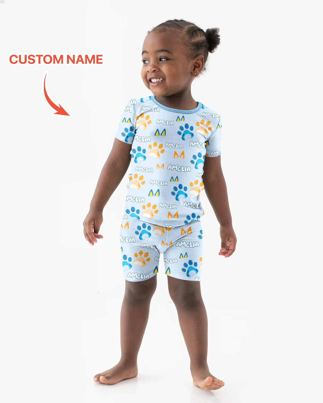 Zweiteiliges Pyjama-Set mit kurzen Ärmeln und Shorts im Sommer-Design