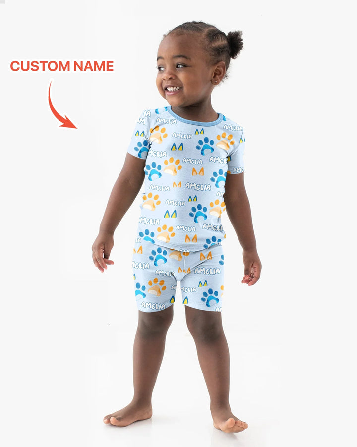 Zweiteiliges Pyjama-Set mit kurzen Ärmeln und Shorts im Sommer-Design