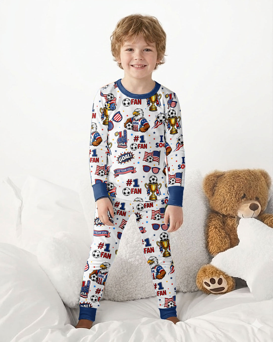 Zweiteiliges Langarm-Pyjama-Set mit Sommerfrüchten