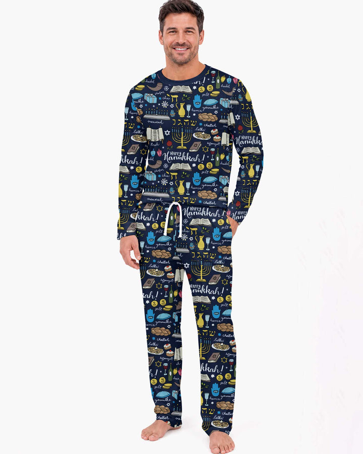 Happy Hanukkah 2026 Bamboo Men's Pajama Set