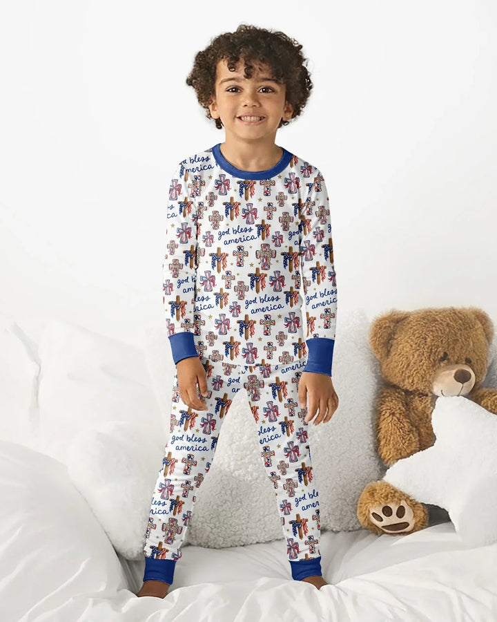 Zweiteiliges Langarm-Pyjama-Set mit Sommerfrüchten