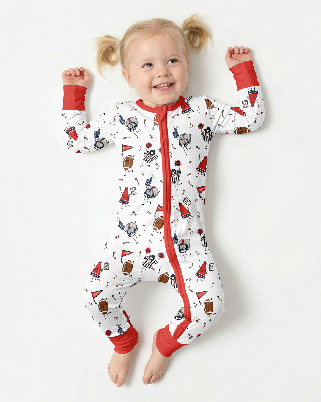 Happy Football Doodles Bamboo Convertible Zippy