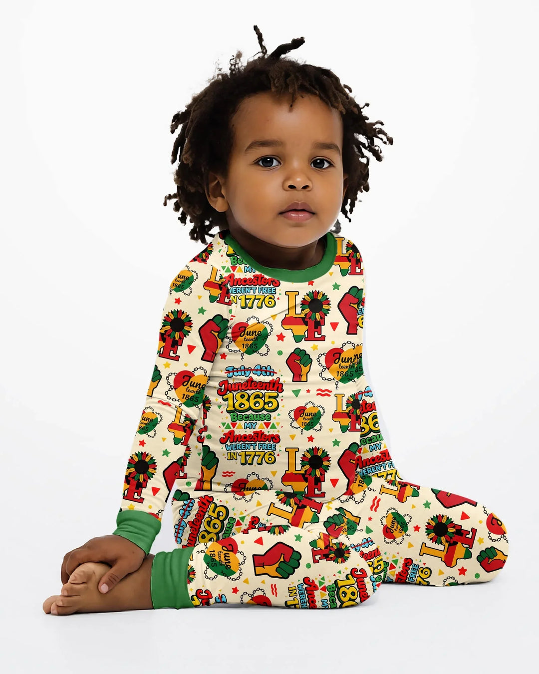 Zweiteiliges Langarm-Pyjama-Set mit Sommerfrüchten