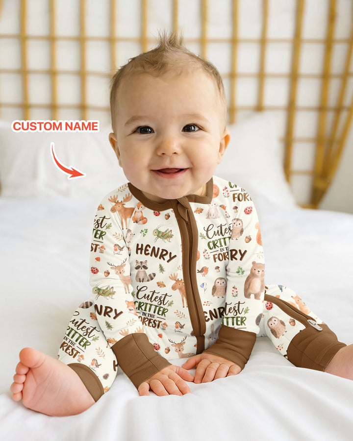 Custom Name Cutest Critter In The Forest Bamboo Convertible Zippy