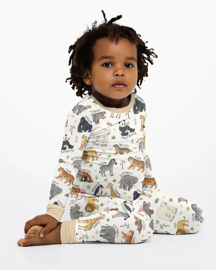 Zweiteiliges Langarm-Pyjama-Set mit Sommerfrüchten