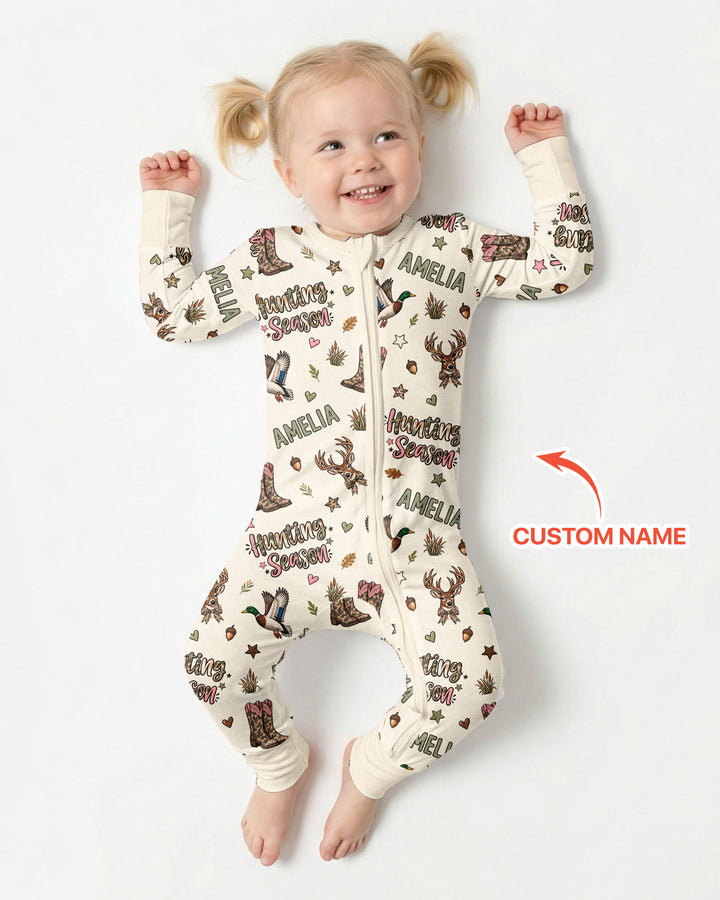 Custom Name Preppy Camo Bow Bamboo Convertible Zippy