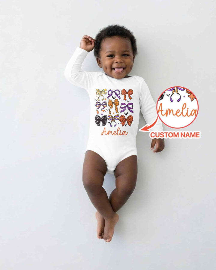 Personalized Halloween Ribbon Bamboo Bodysuit