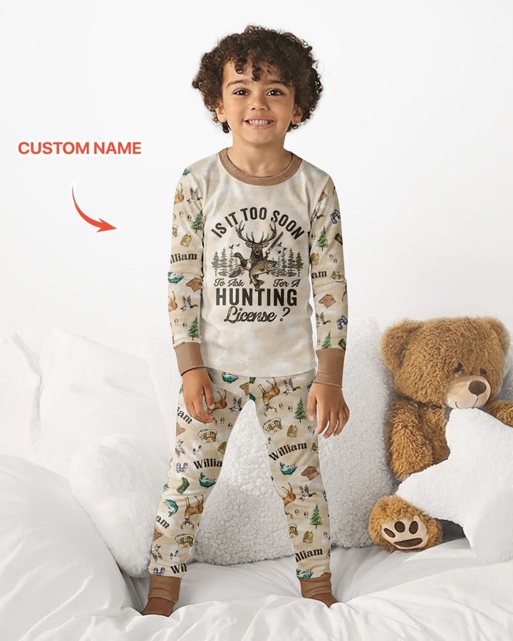 Personalized Funny Hunting Bamboo Two Piece Short Sleeve Pajama Set