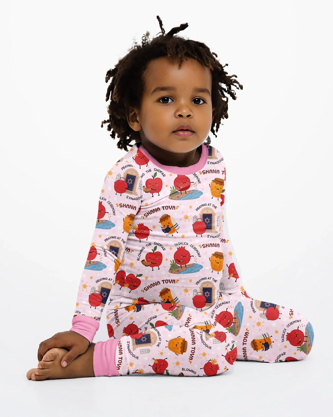 Zweiteiliges Langarm-Pyjama-Set mit Sommerfrüchten