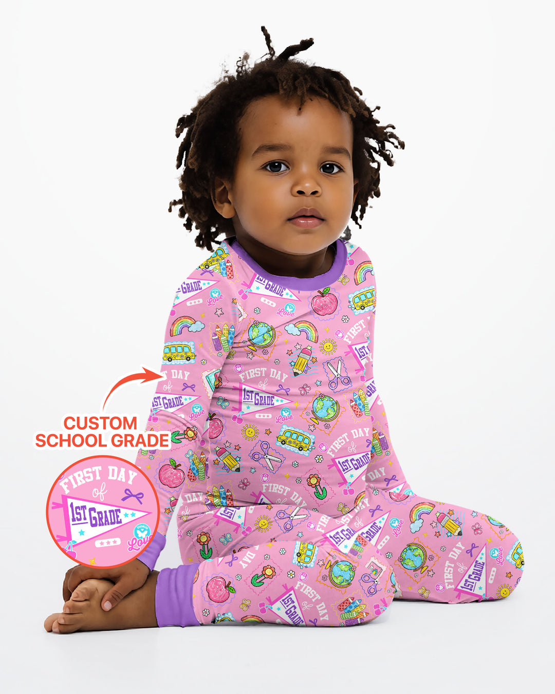Zweiteiliges Langarm-Pyjama-Set mit Sommerfrüchten