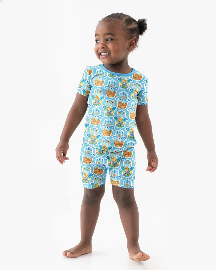 Schlafanzug-Set zweiteilig, kurze Ärmel, kurze Hose, Bambus