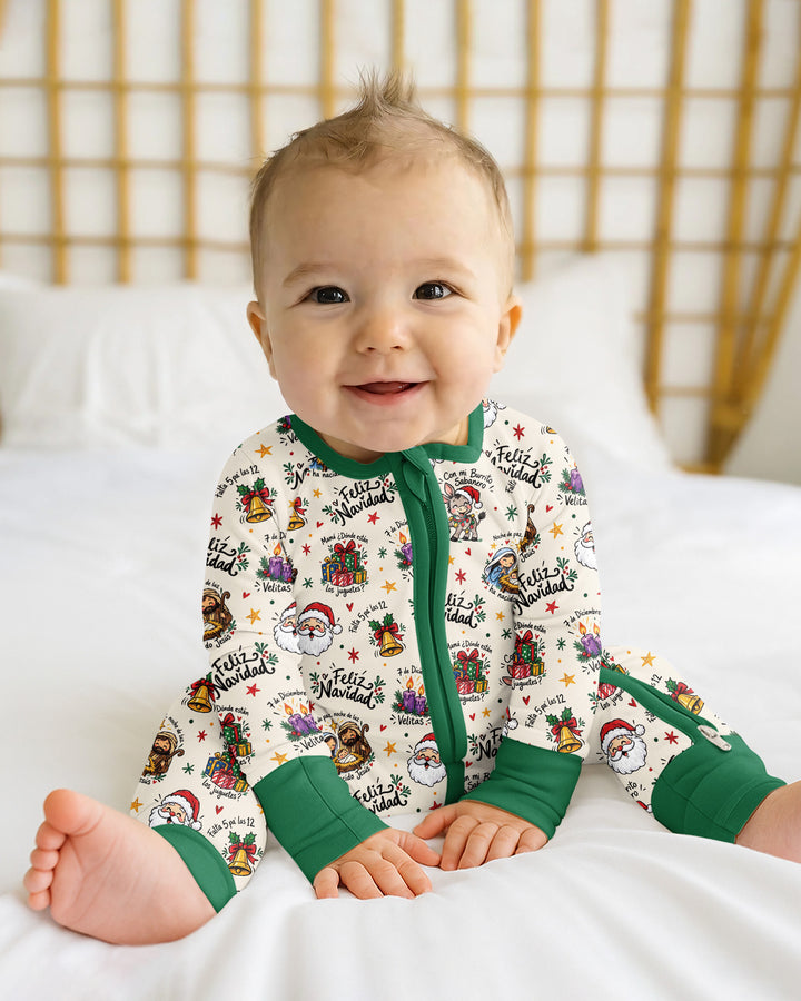 Whimsical Feliz Navidad Christmas Bamboo Convertible Zippy