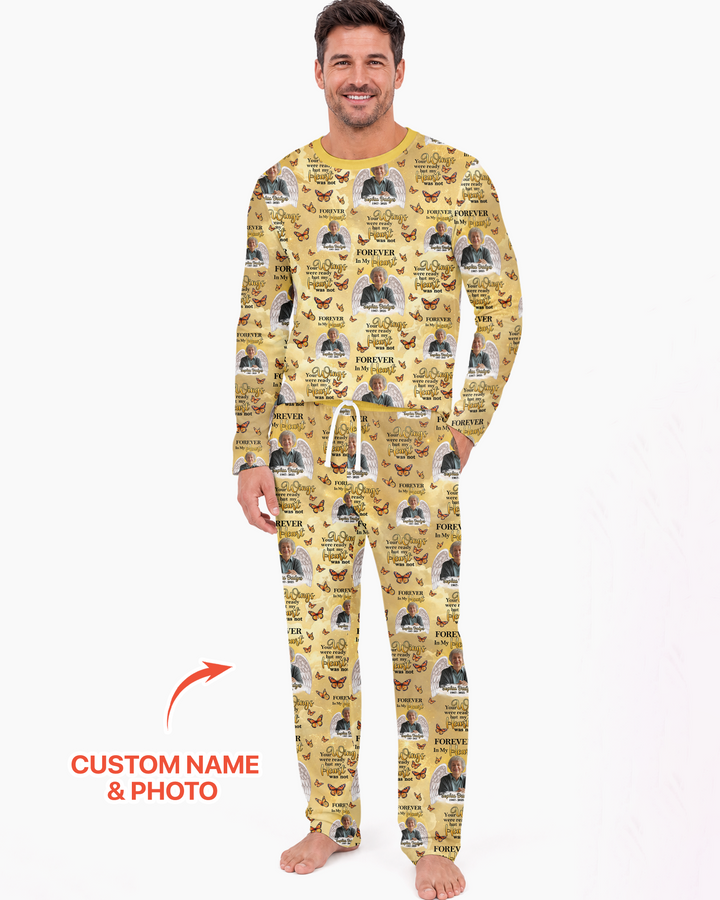 Custom Photo Forever In My Heart Family Matching Bamboo Men Pajama Set