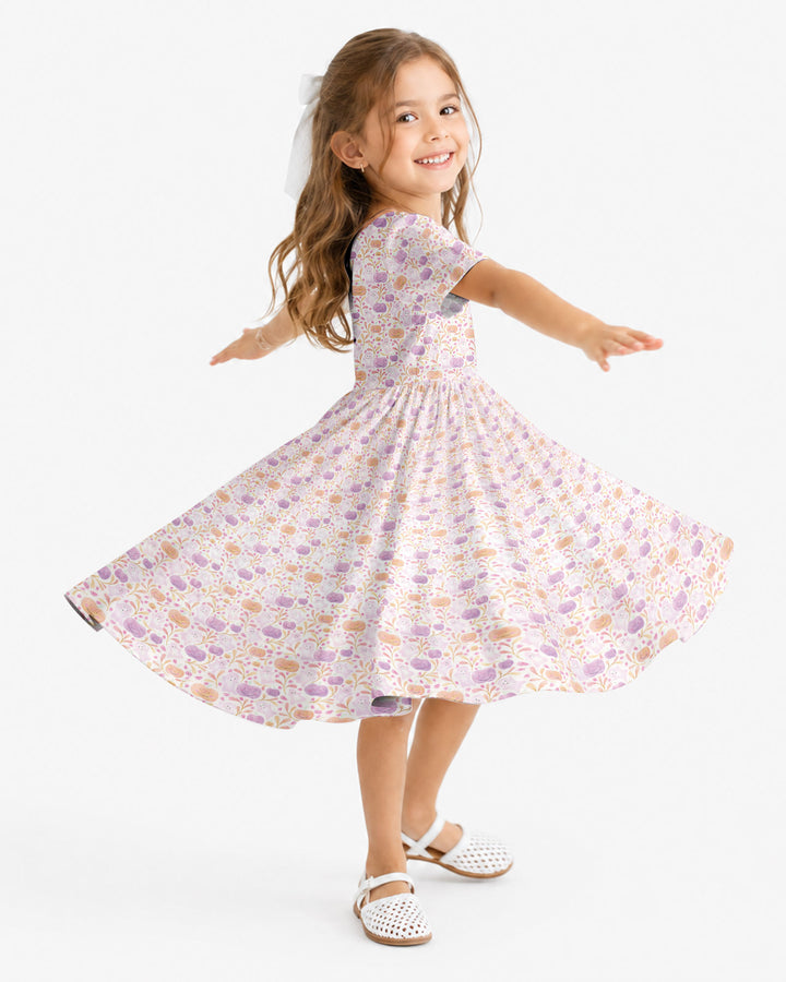 Pastel Pumpkins and Ghosts Bamboo Twirl Dress