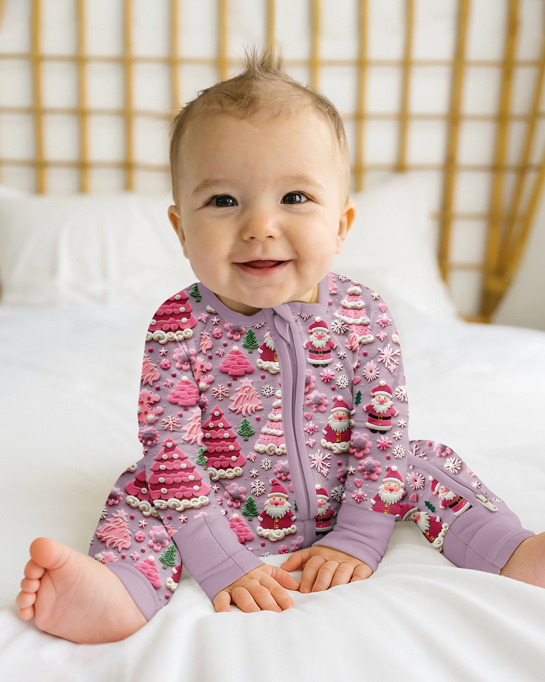 Pink Snowmen Bamboo Convertible Zippy