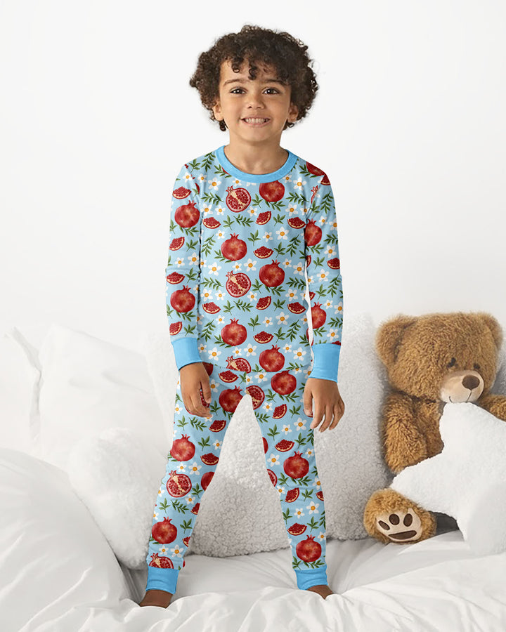 Zweiteiliges Langarm-Pyjama-Set mit Sommerfrüchten