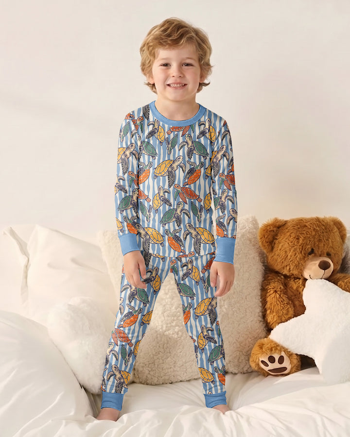 Zweiteiliges Langarm-Pyjama-Set mit Sommerfrüchten