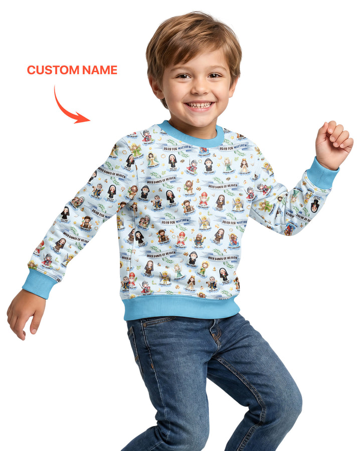 Holy Saints of Heaven Custom Name Bamboo Crewneck Sweatshirt