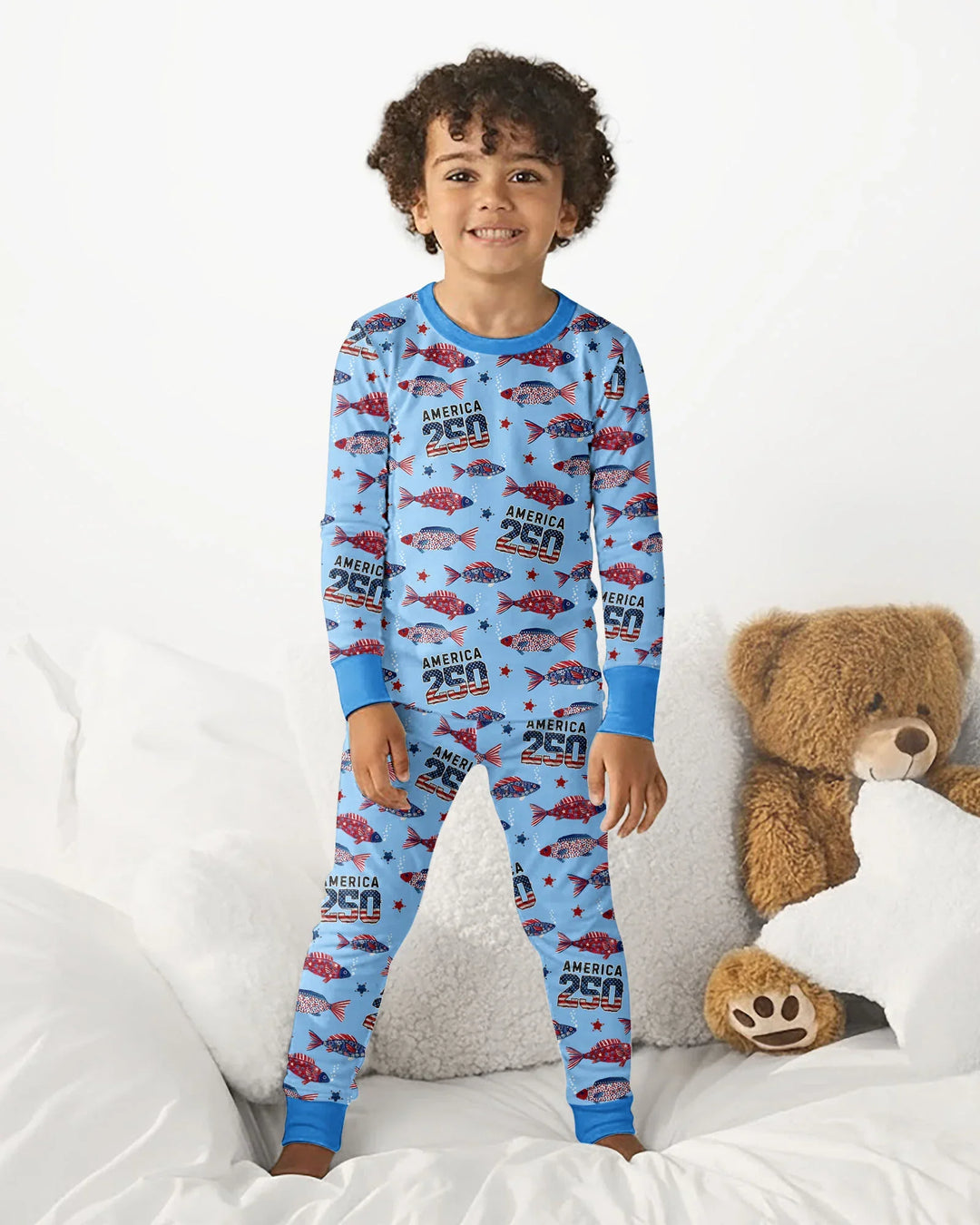 Zweiteiliges Langarm-Pyjama-Set mit Sommerfrüchten