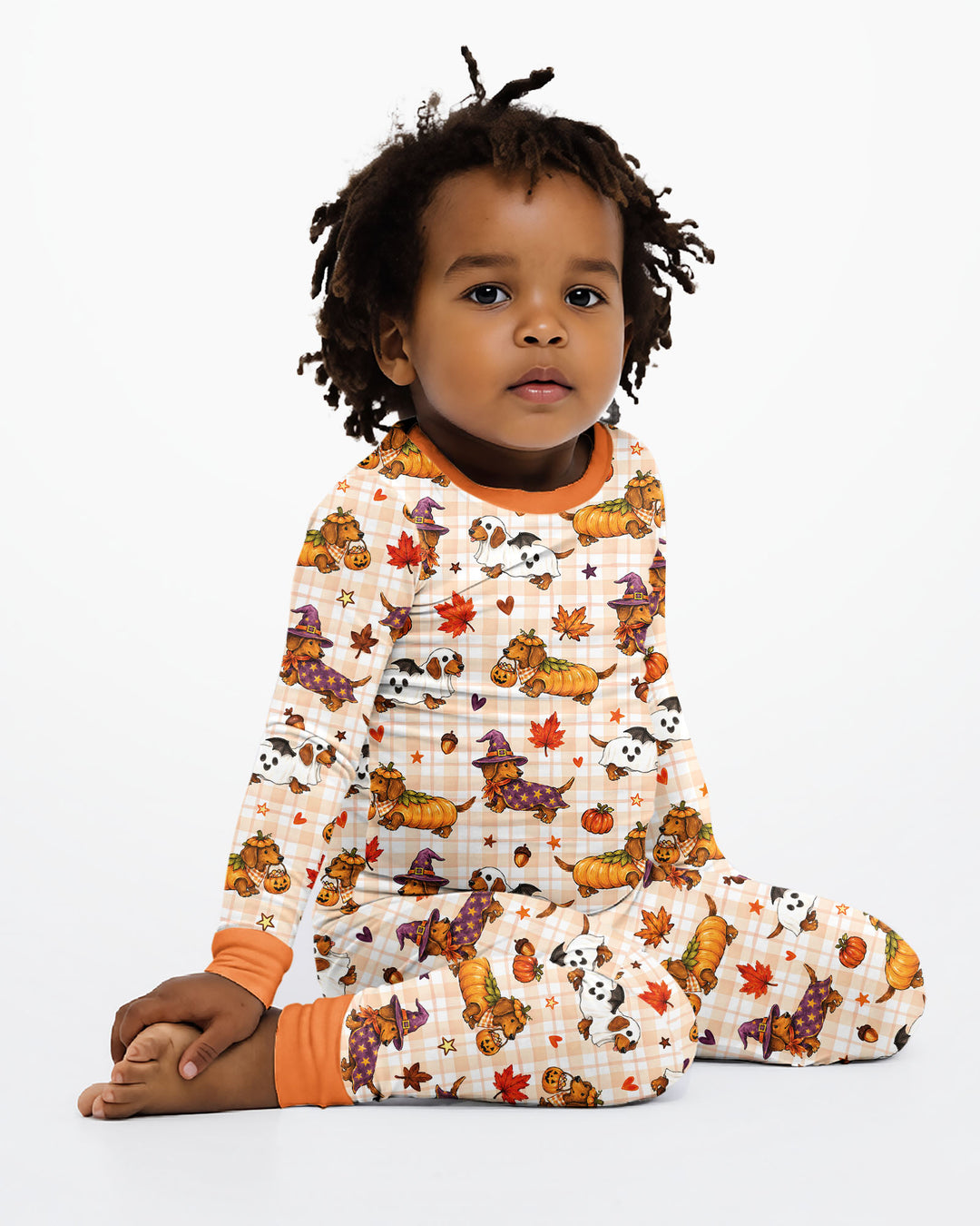Spooky Dachshund Bamboo Two Piece Long Sleeve Pajama Set