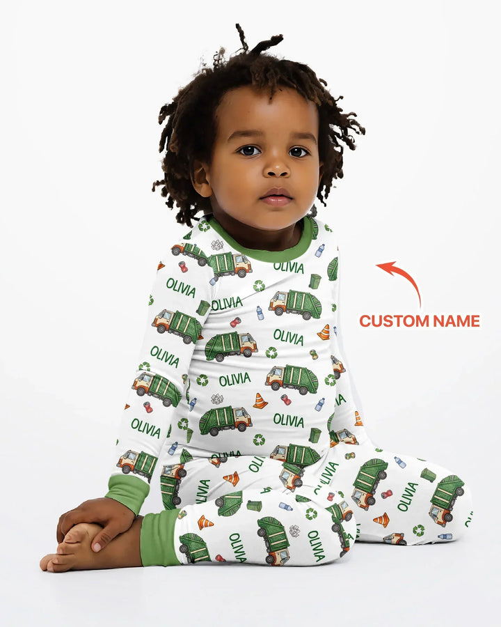 Zweiteiliges Langarm-Pyjama-Set mit Sommerfrüchten