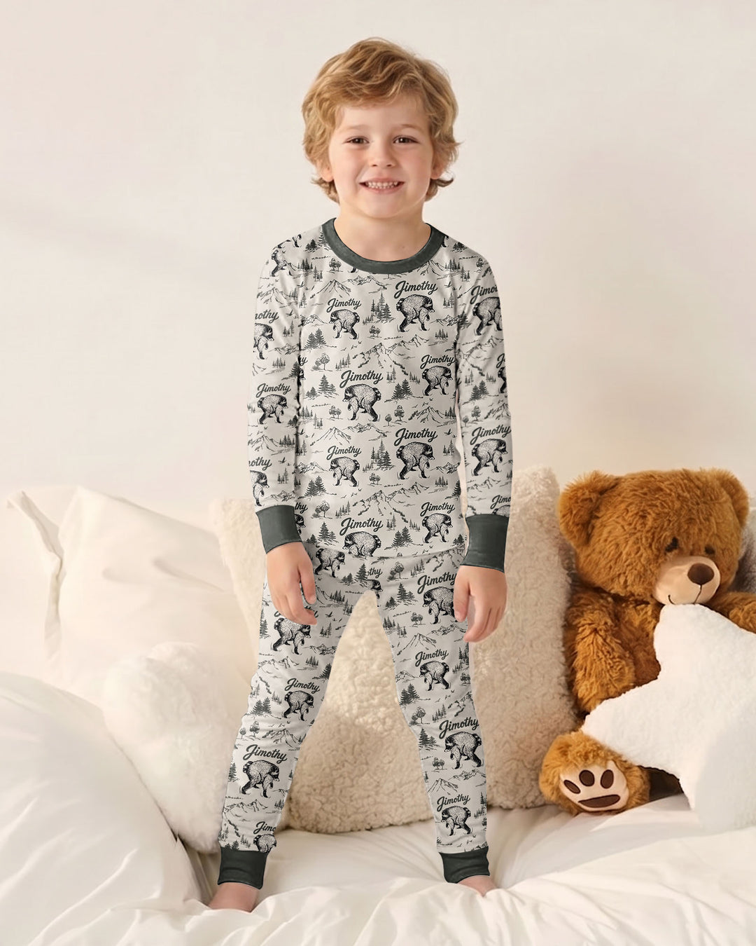 Zweiteiliges Langarm-Pyjama-Set mit Sommerfrüchten
