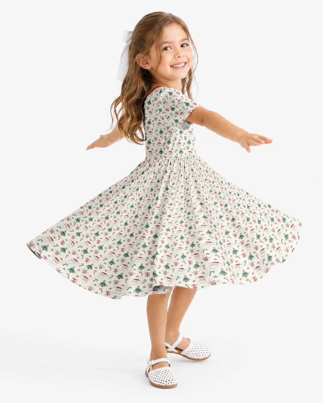 Snowy Santa Bamboo Twirl Dress