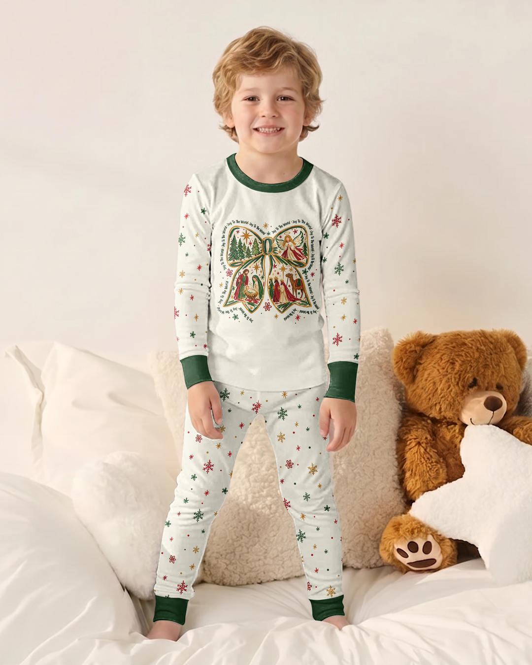 Joy To The World  Bamboo Two Piece Long Sleeve Pajama Set