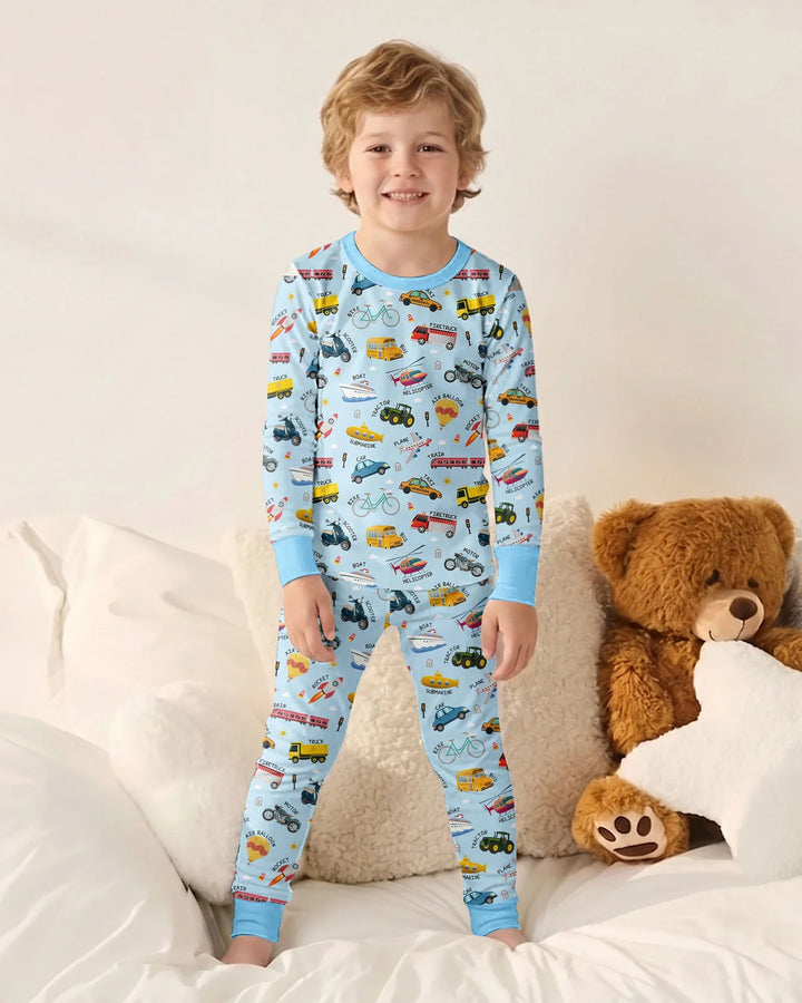 Zweiteiliges Langarm-Pyjama-Set mit Sommerfrüchten