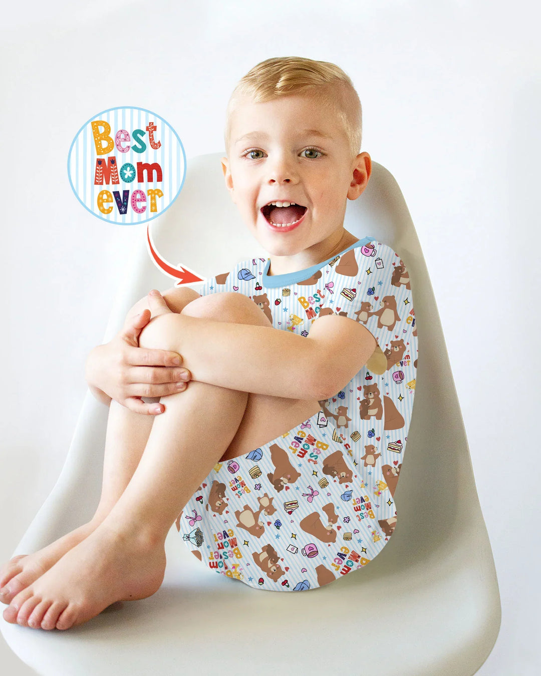 Template Zweiteiliges Pyjama-Set mit kurzen Ärmeln und Shorts