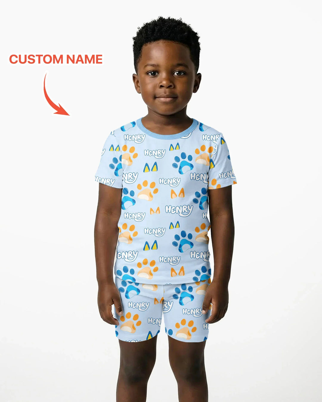 Zweiteiliges Pyjama-Set mit kurzen Ärmeln und Shorts im Sommer-Design