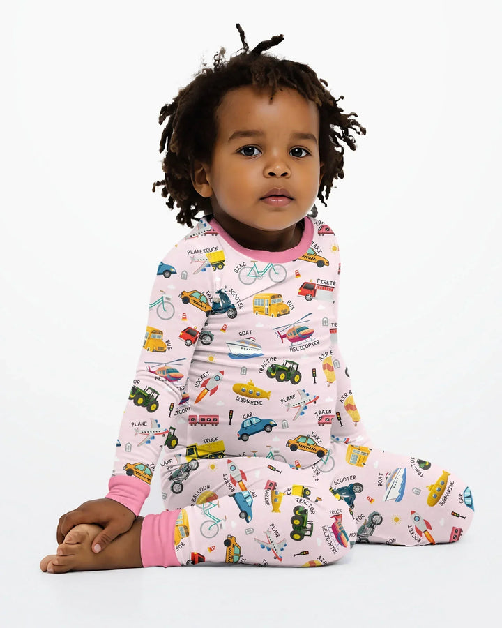 Zweiteiliges Langarm-Pyjama-Set mit Sommerfrüchten