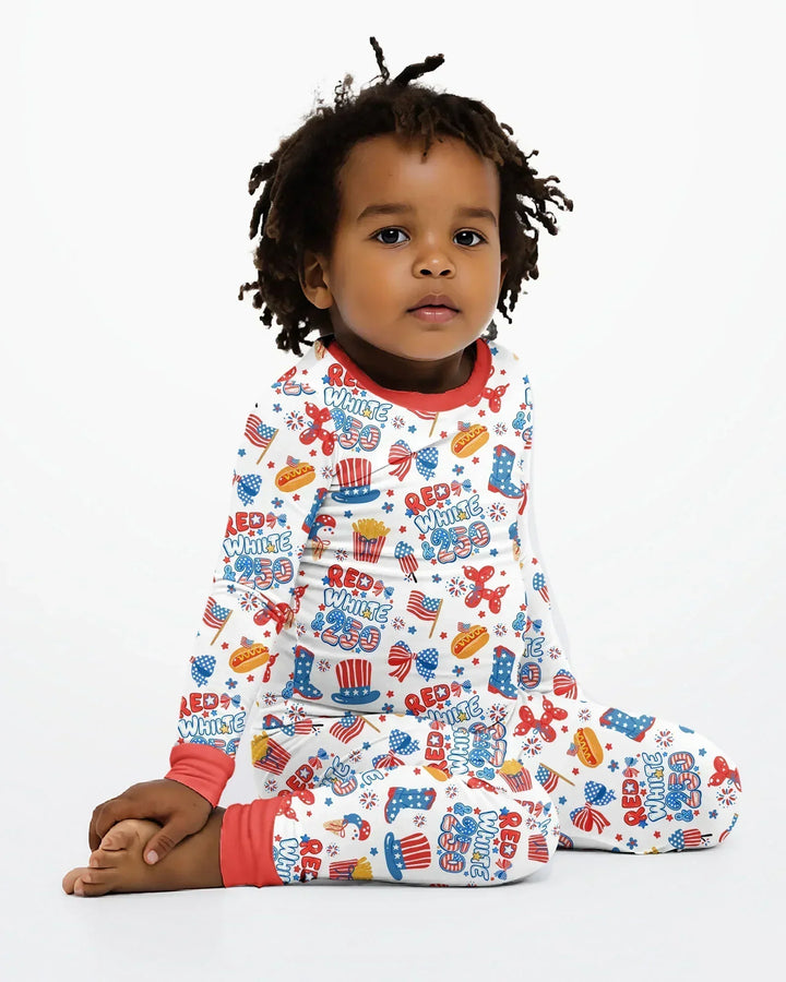 Zweiteiliges Langarm-Pyjama-Set mit Sommerfrüchten