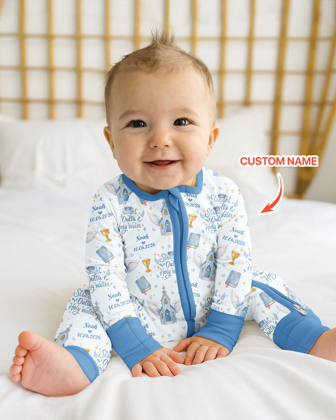 Gerippte Babykleidung mit individuellem Foto - Weich &amp; Skizzenhaft