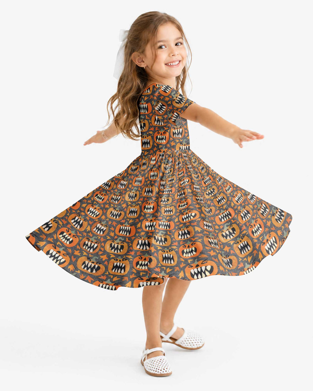 Pumpkin Monsters Bamboo Twirl Dress