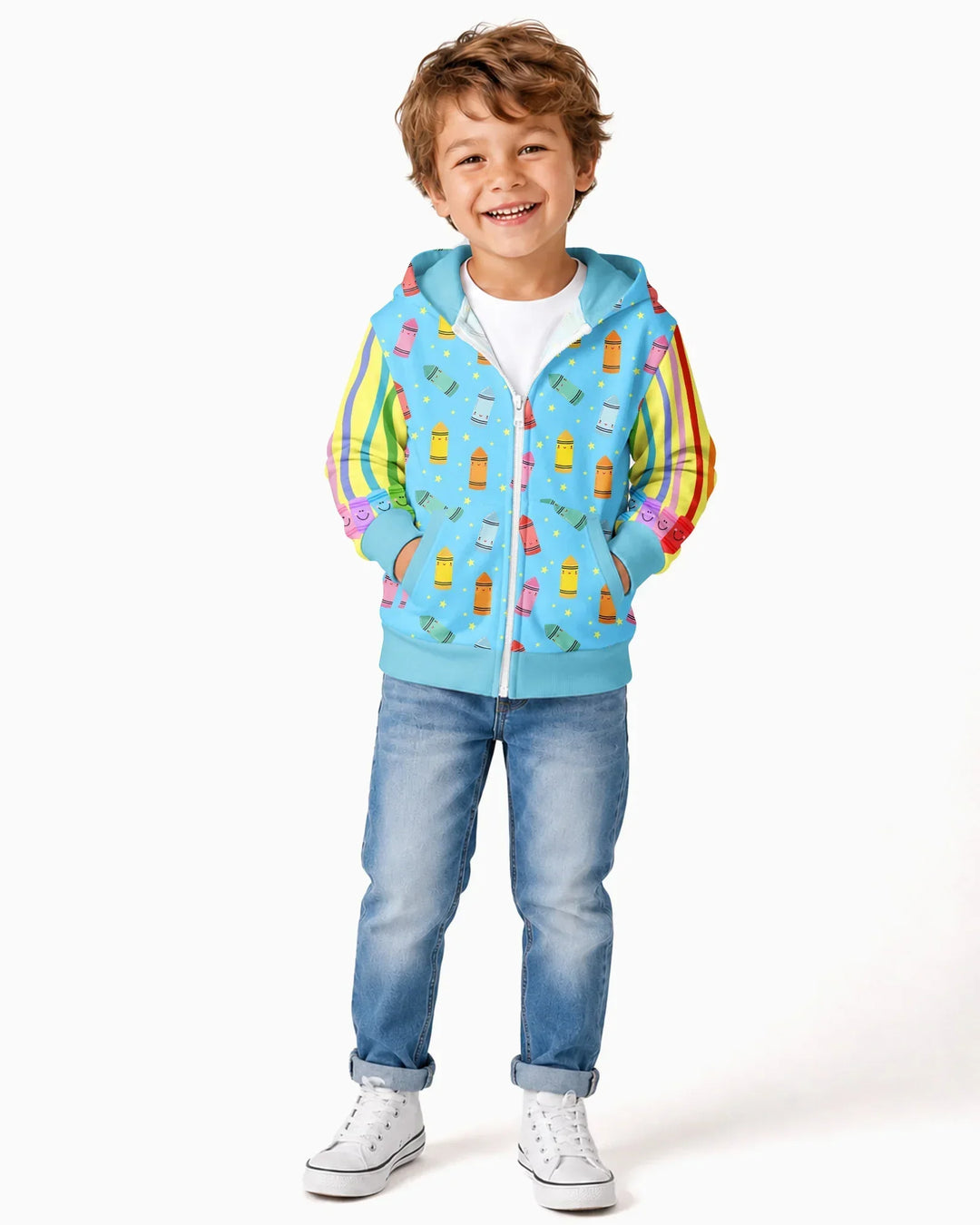 Happy Crayon Friends Bamboo Zip Hoodie