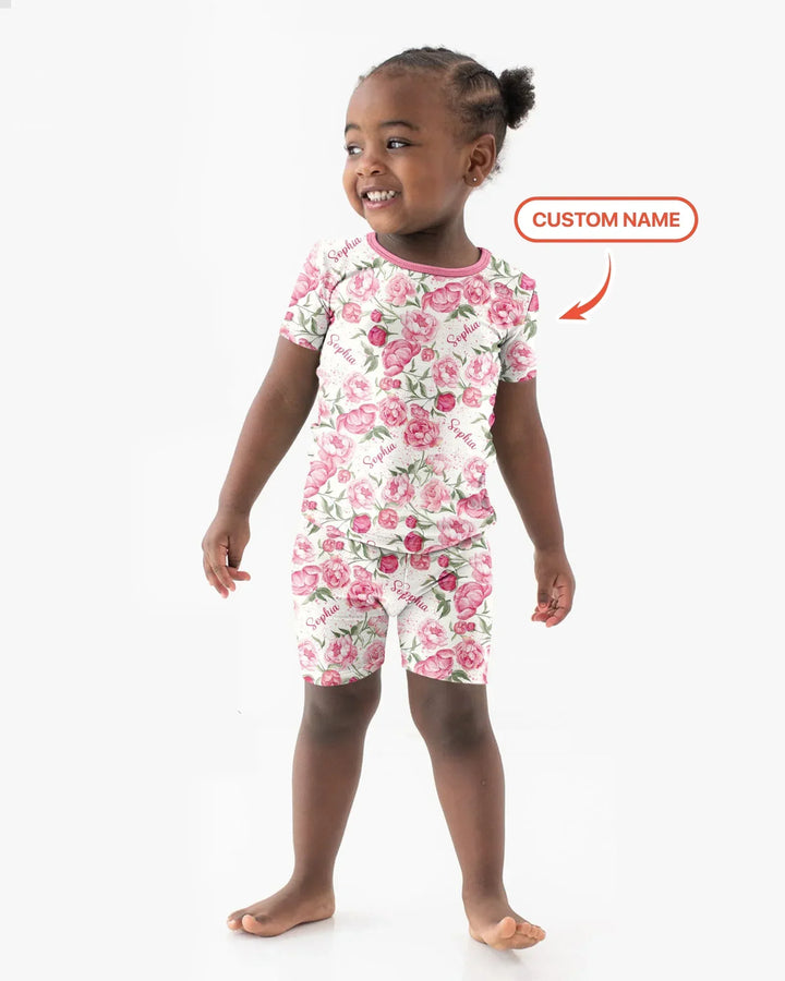 Zweiteiliges Pyjama-Set mit kurzen Ärmeln und Shorts im Sommer-Design