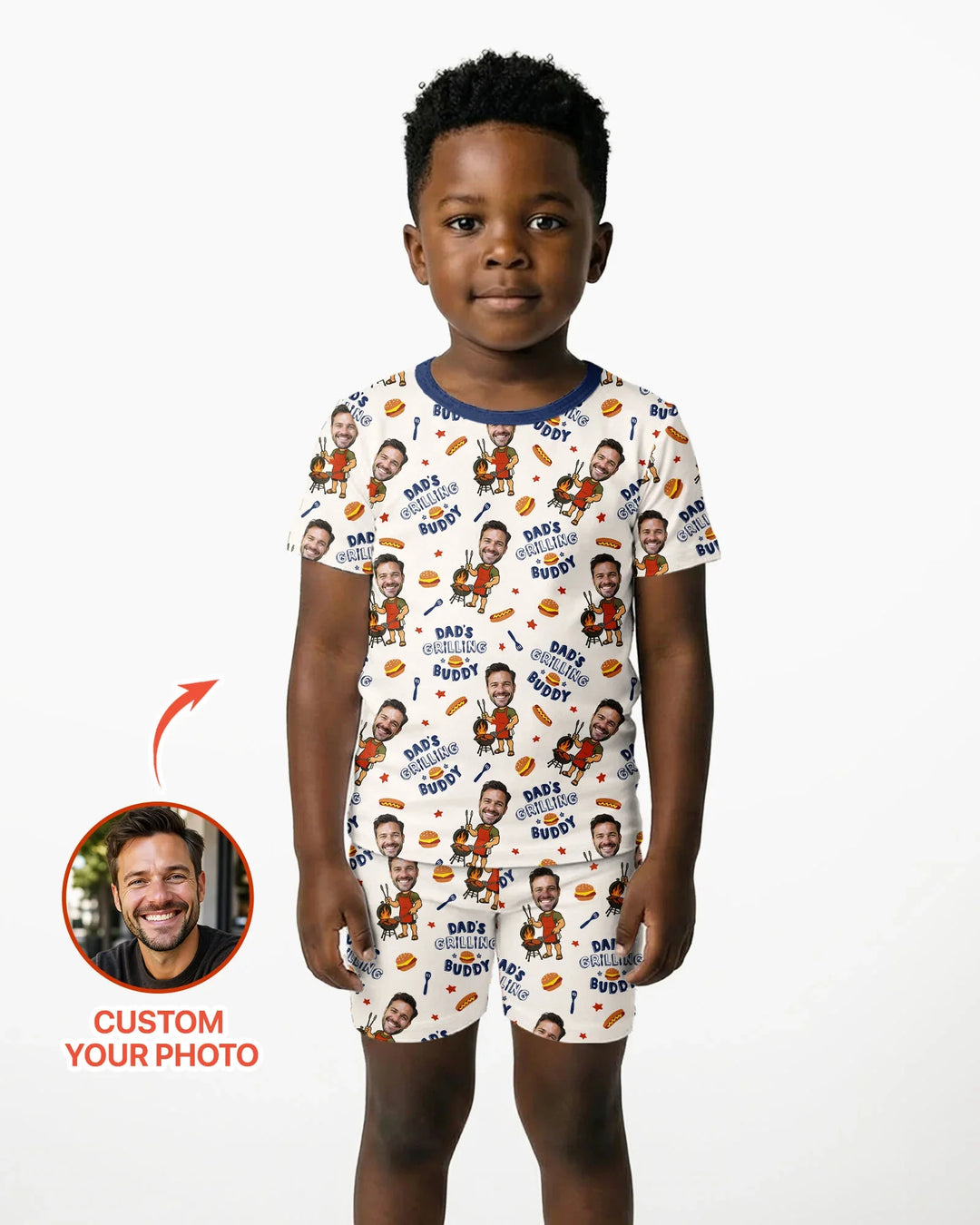 Zweiteiliges Pyjama-Set mit kurzen Ärmeln und Shorts im Sommer-Design