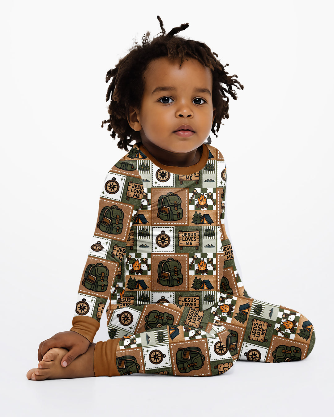 Zweiteiliges Langarm-Pyjama-Set mit Sommerfrüchten