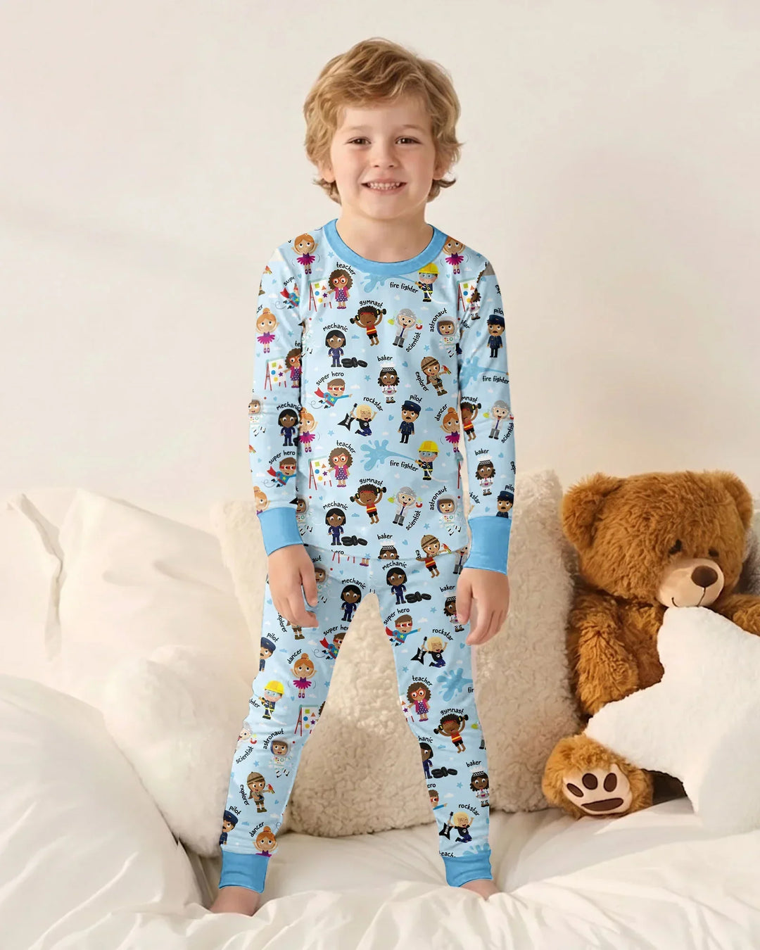 Zweiteiliges Langarm-Pyjama-Set mit Sommerfrüchten