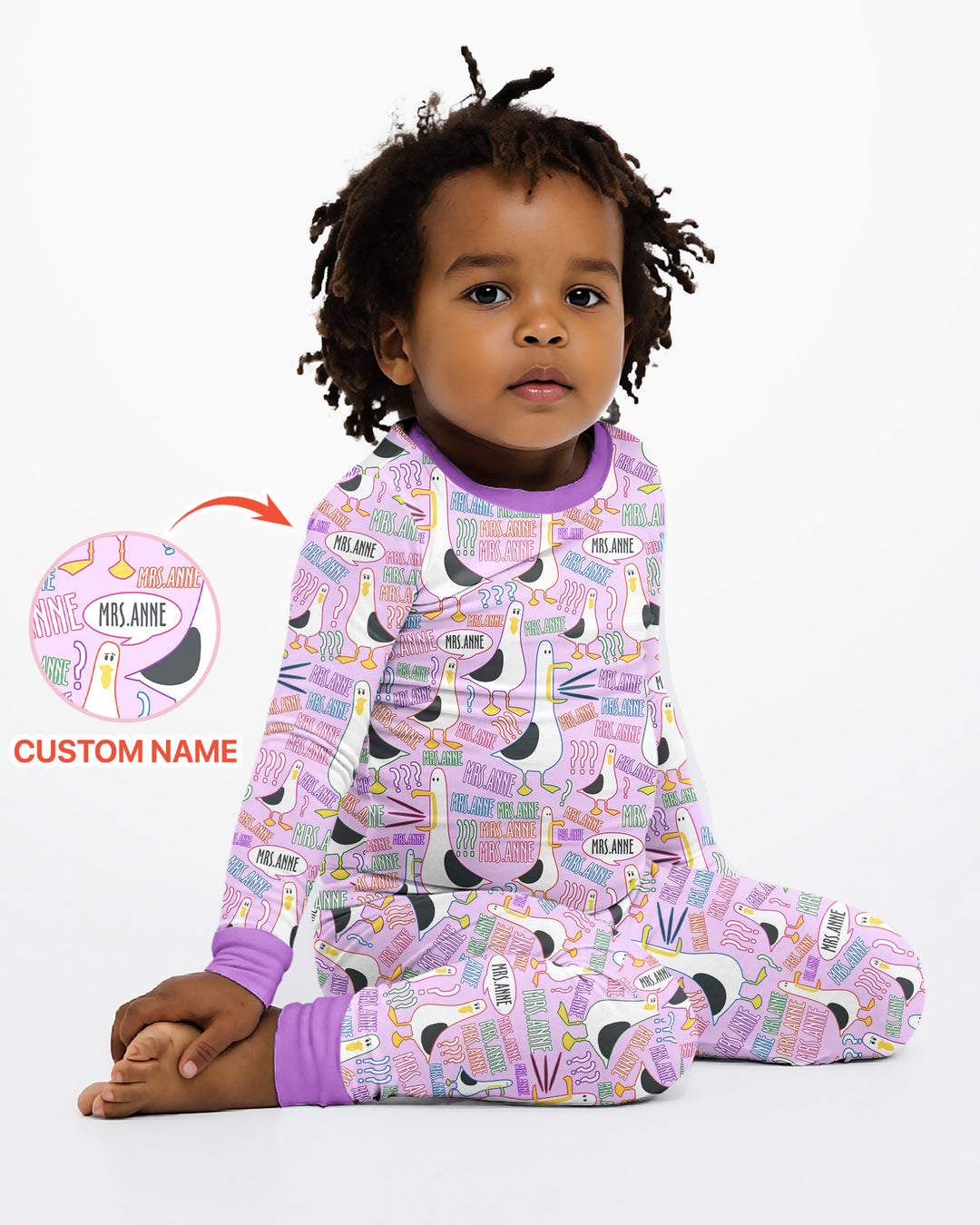 Teacher Teacher Teacher Funny Seagull Bamboo Two Piece Long Sleeve Pajama Set