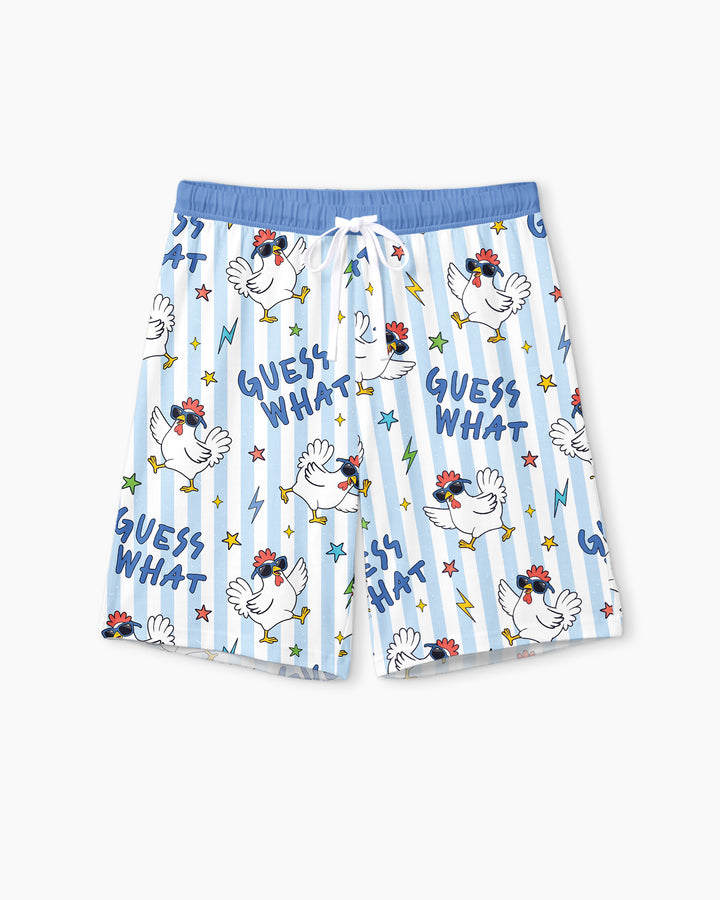 Guess What? Chicken Butt! Bamboo Men Short Sleeve Short Pajama Set