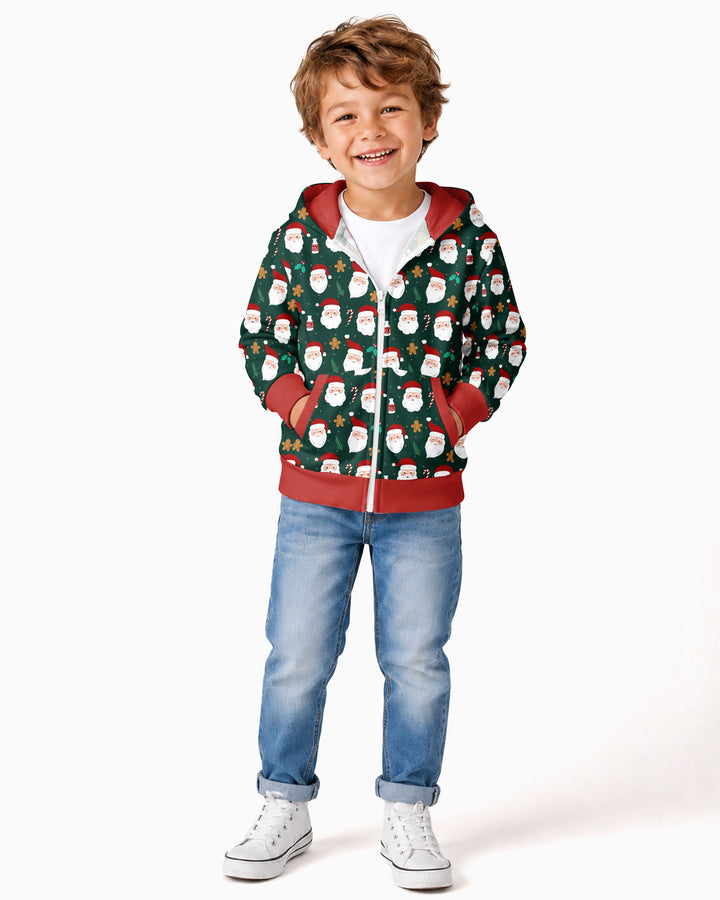 Christmas Sweet Santa Bamboo Zip Hoodie