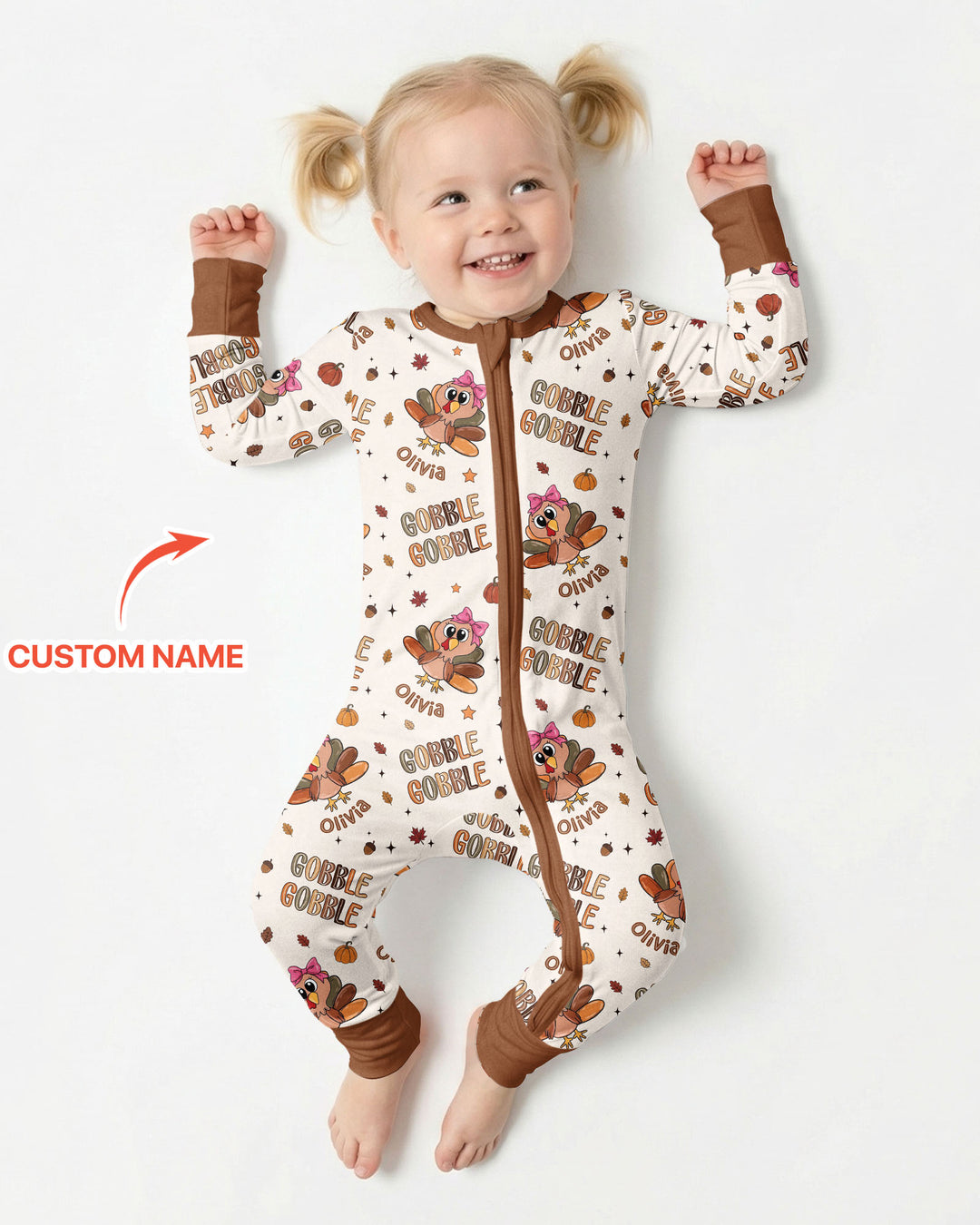 Custom Name Gobble Gobble Bamboo Convertible Zippy