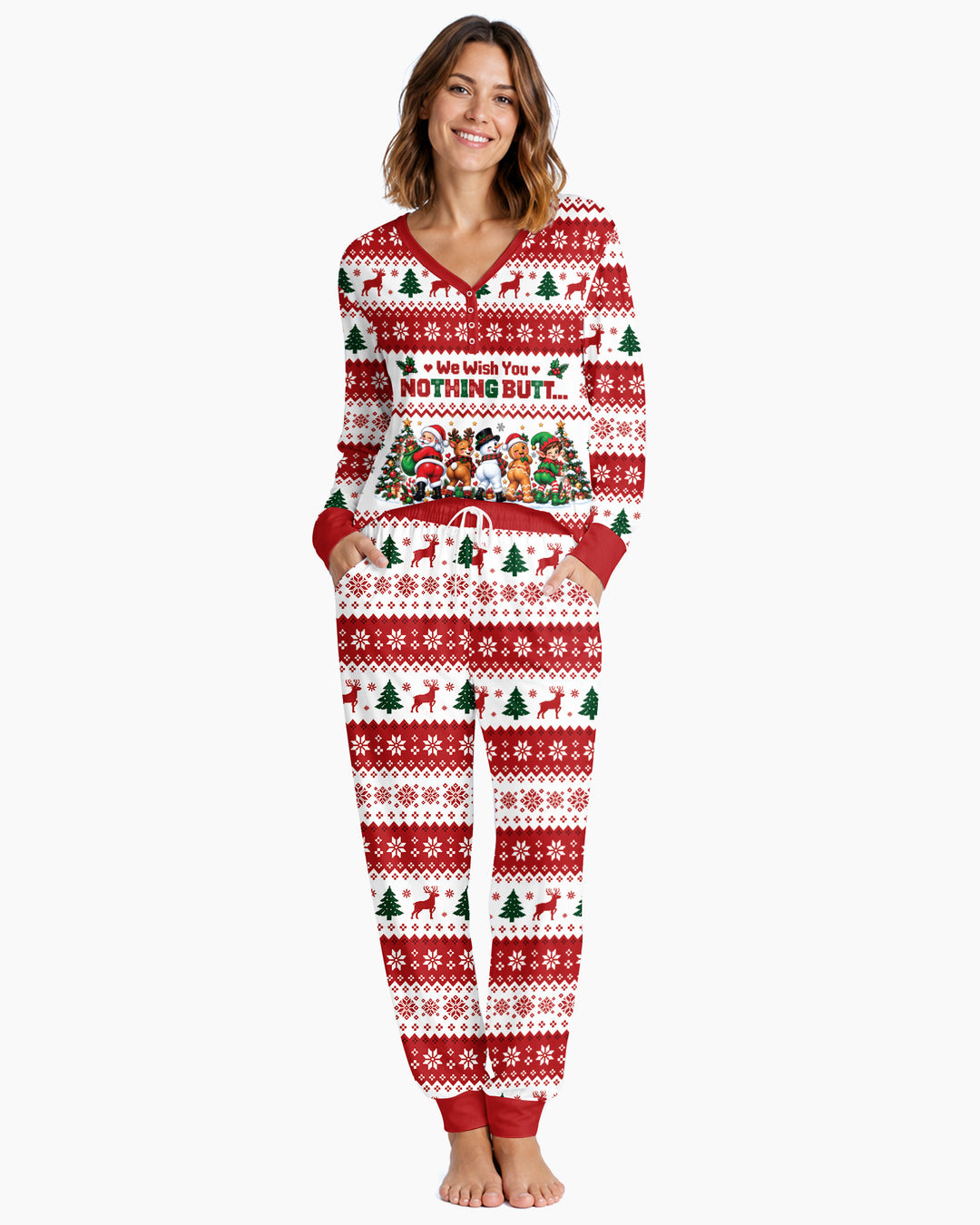 We Wish You Nothing Butt A Merry Christmas Bamboo Women Pajama Set