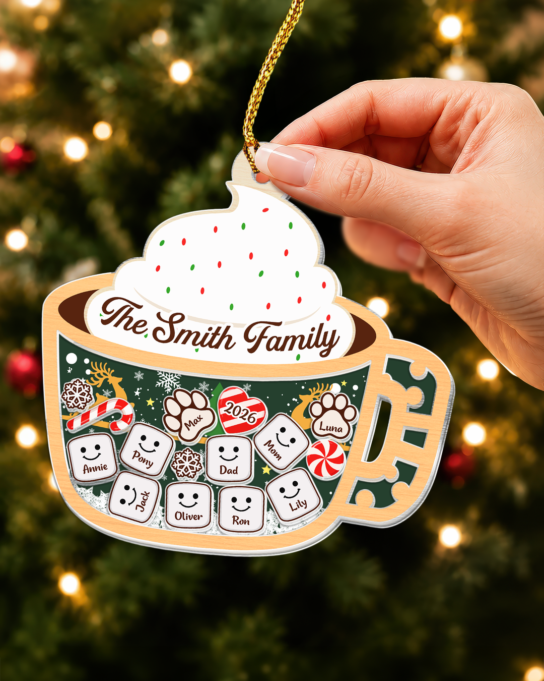 Family Marshmallow Shake Cup Family Ornament 2026