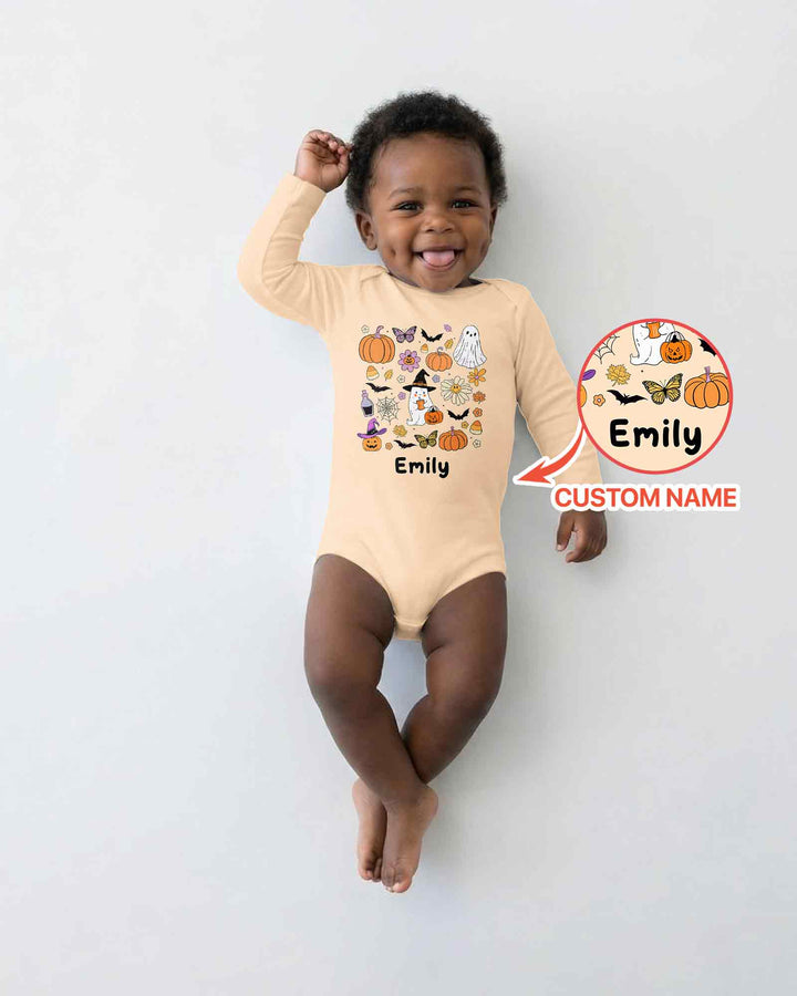 Personalized Retro Halloween Bamboo Bodysuit