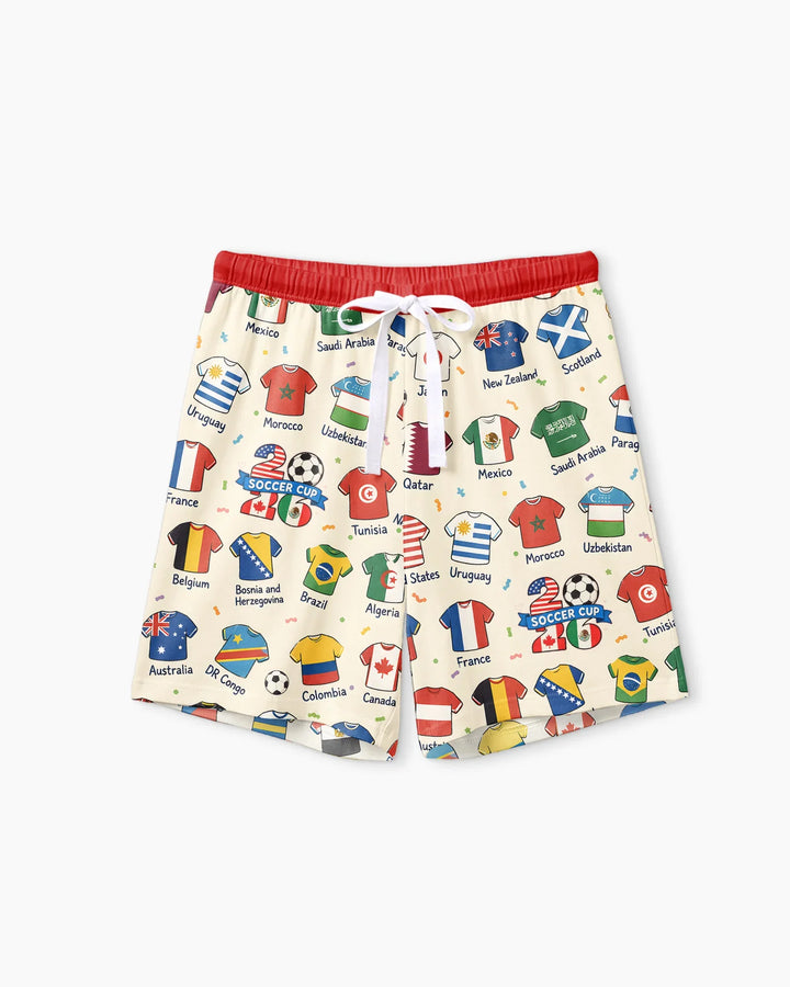 2026 Soccer World Jersey Flag Family Matching Bamboo Women Short Sleeve Short Pajama Set