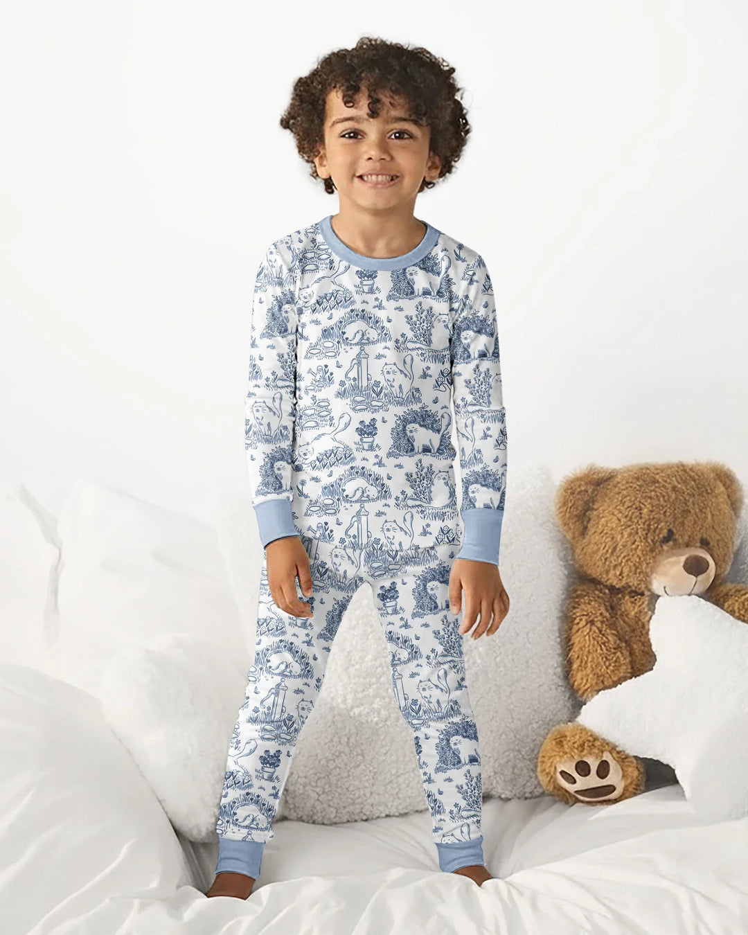 Zweiteiliges Langarm-Pyjama-Set mit Sommerfrüchten